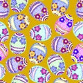 Funny calavera colorful vector seamless pattern Royalty Free Stock Photo